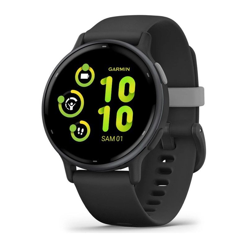 Montre connectée Garmin vívoactive 5, Boitier noir avec lunette en aluminium Gray, bracelet silicone noir